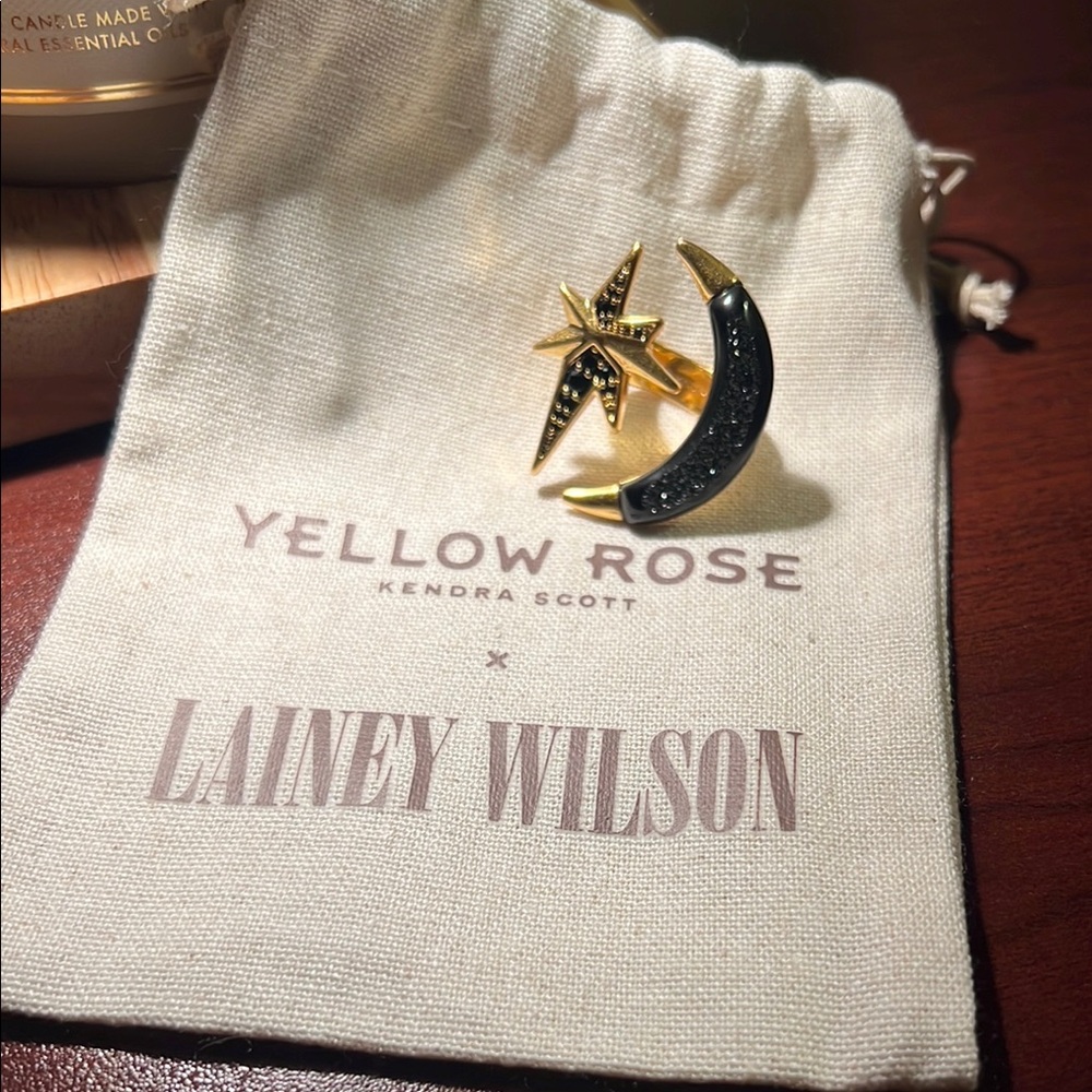Kendra Scott Lainey Wilson Yellow Rose  Vintage Gold Star and Moon